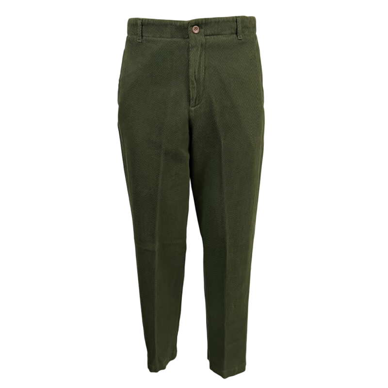 MADSON by BottegaChilometriZero men's trousers winter cotton twill green DU24750 MADE IN ITALY