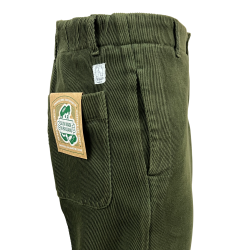 MADSON by BottegaChilometriZero men's trousers winter cotton twill green DU24750 MADE IN ITALY