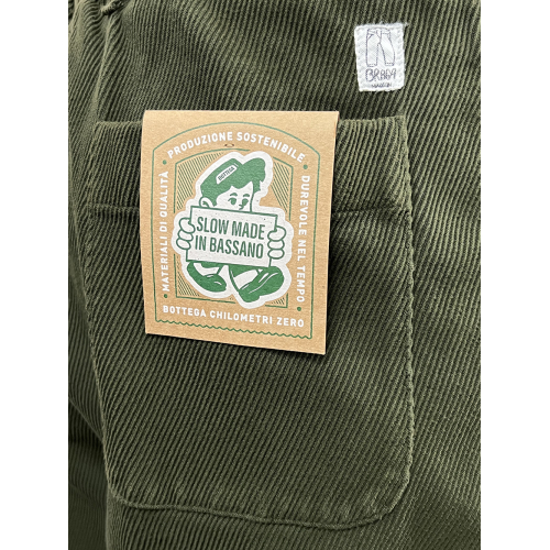 MADSON by BottegaChilometriZero men's trousers winter cotton twill green DU24750 MADE IN ITALY