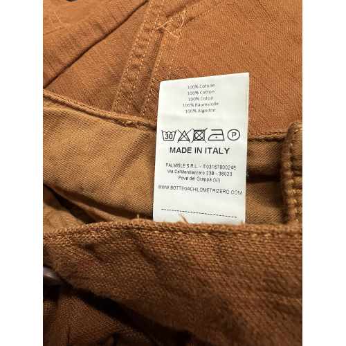 MADSON by BottegaChilometriZero men's trousers in rust-coloured cotton DU24759 REVERSE BULL MADE IN ITALY