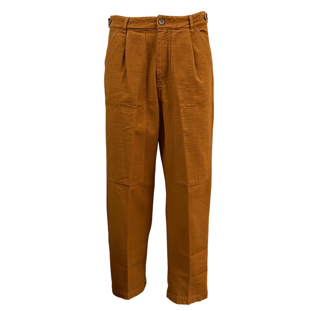 MADSON by BottegaChilometriZero men's trousers in rust-coloured cotton DU24759 REVERSE BULL MADE IN ITALY