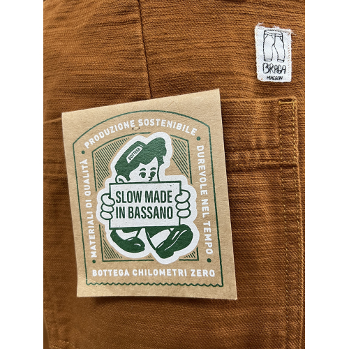 MADSON by BottegaChilometriZero men's trousers in rust-coloured cotton DU24759 REVERSE BULL MADE IN ITALY