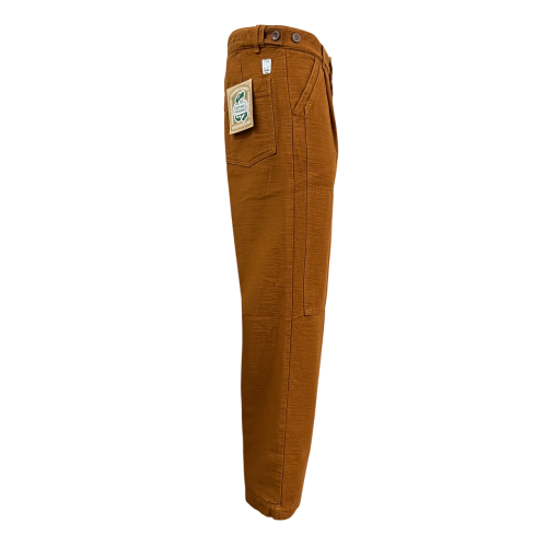 MADSON by BottegaChilometriZero men's trousers in rust-coloured cotton DU24759 REVERSE BULL MADE IN ITALY