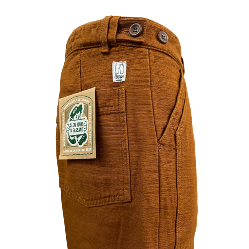 MADSON by BottegaChilometriZero men's trousers in rust-coloured cotton DU24759 REVERSE BULL MADE IN ITALY
