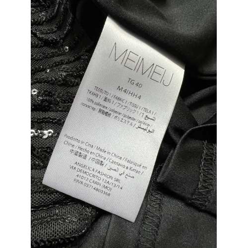 MEIMEIJ gonna donna longuette paillettes nera M4IHH4 100% poliestere