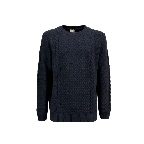 H953 men's crewneck sweater blue fisherman HS2979 STEVE MADE IN ITALY