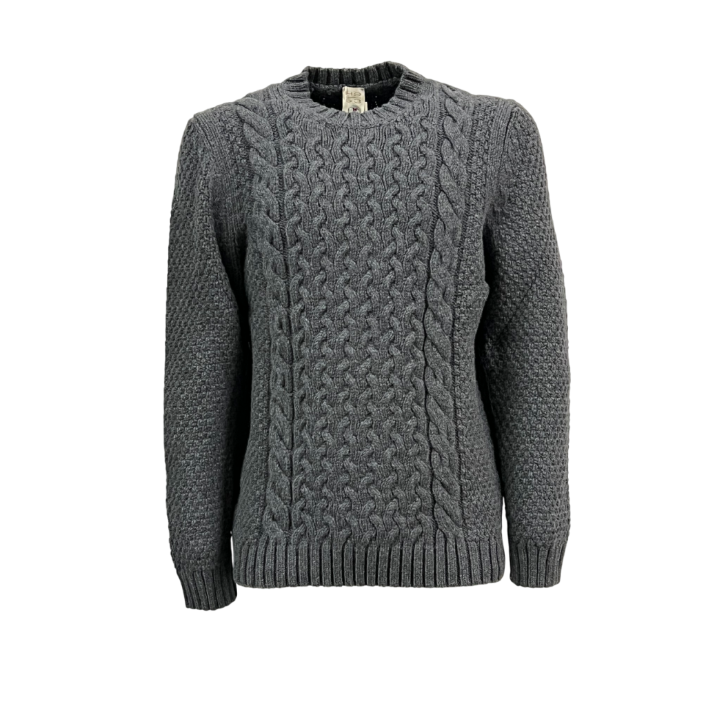 copy of H953 Reversible blue flat rib sweater 100% merino wool ISERE HS2942