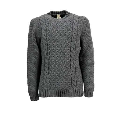 copy of H953 Reversible blue flat rib sweater 100% merino wool ISERE HS2942