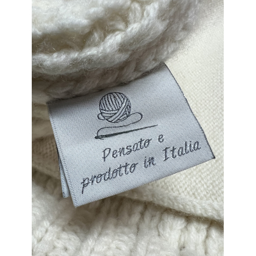 H953 cardigan uomo pesante lana con zip panna HS4257 MADE IN ITALY