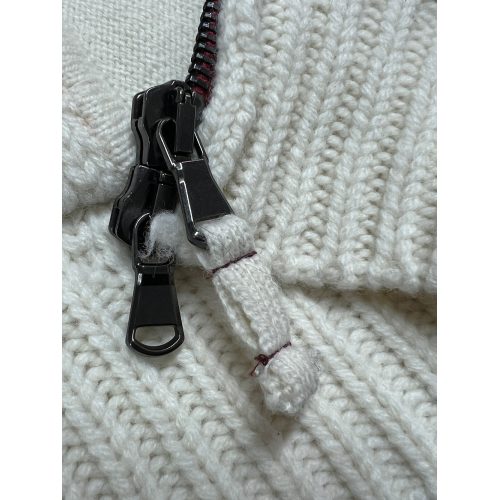 H953 men's cardigan heavy wool with zip cream HS4257 MADE IN ITALY