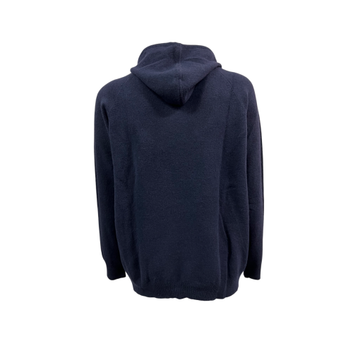 H953 men's wool sweatshirt blue with hood HS3381/U MADE IN ITALY