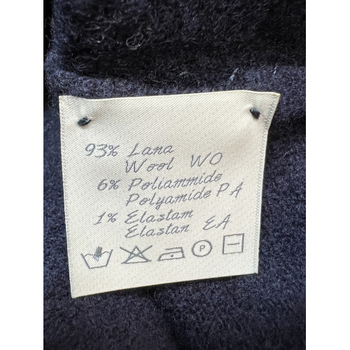 H953 men's wool sweatshirt blue with hood HS3381/U MADE IN ITALY
