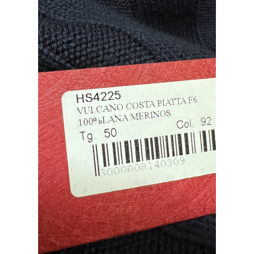 H953 men's flat ribbed sweater blue HS4225 FIN 6 100% merino wool MADE IN ITALY