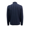 H953 men's flat ribbed sweater blue HS4225 FIN 6 100% merino wool MADE IN ITALY