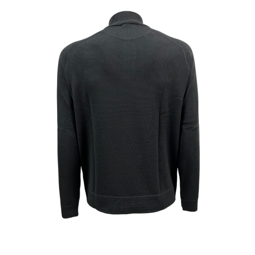 H953 men's black turtleneck sweater with zip HS4272 100% merino wool FIN12 MADE IN ITALY