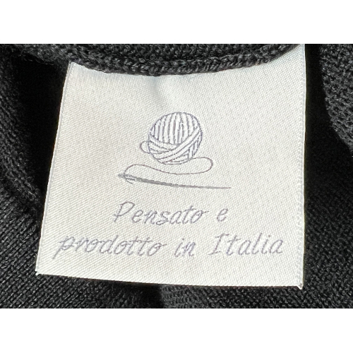 H953 men's black turtleneck sweater with zip HS4272 100% merino wool FIN12 MADE IN ITALY