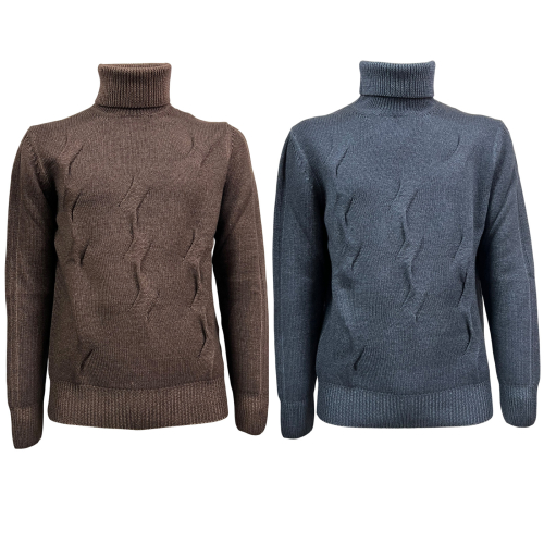 H953 men's sweater with braids HS3358 100% merino wool MADE IN ITALY