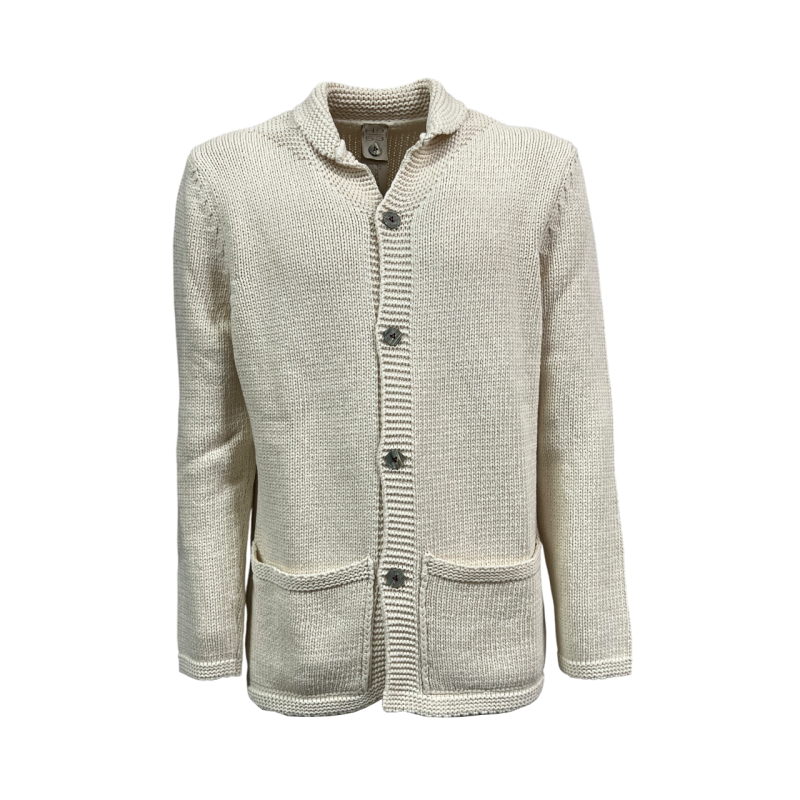 H953 men's cotton jacket with buttons sea island cream HS4309 JAPAN F3 JACKET MADE IN ITALY