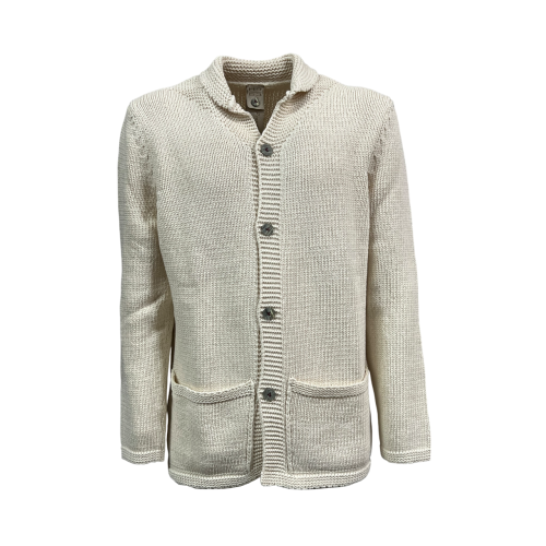H953 men's cotton jacket with buttons sea island cream HS4309 JAPAN F3 JACKET MADE IN ITALY