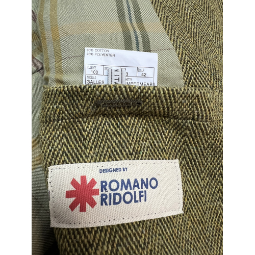 RR by Romano Ridolfi giacca lana uomo spinata verde/marrone GALLES FM-NEW HUN MADE IN ITALY