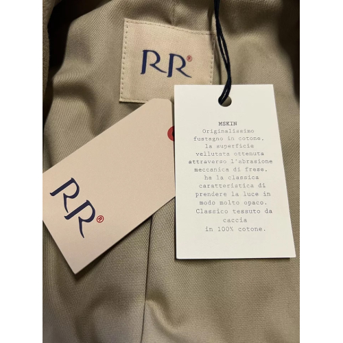 RR by Romano Ridolfi men's beige fustian jacket lined CHAWO FW MSKIN MADE IN ITALY