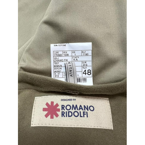 RR by Romano Ridolfi men's beige fustian jacket lined CHAWO FW MSKIN MADE IN ITALY