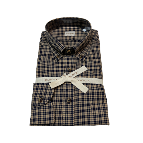 BRANCACCIO FUNKY line men's cotton winter shirt checked NICOLA BD IBR1504