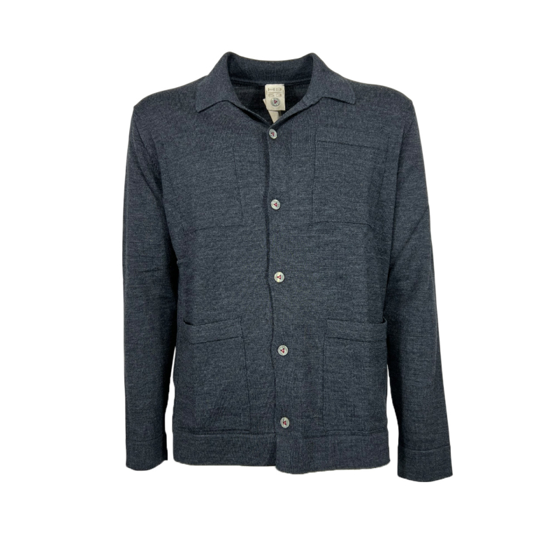 H953 men's anthracite wool shirt HS4267 MADE IN ITALY