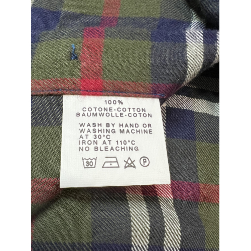 GMF 965 men's flannel shirt checked green/blue/burgundy SP353 942325/03