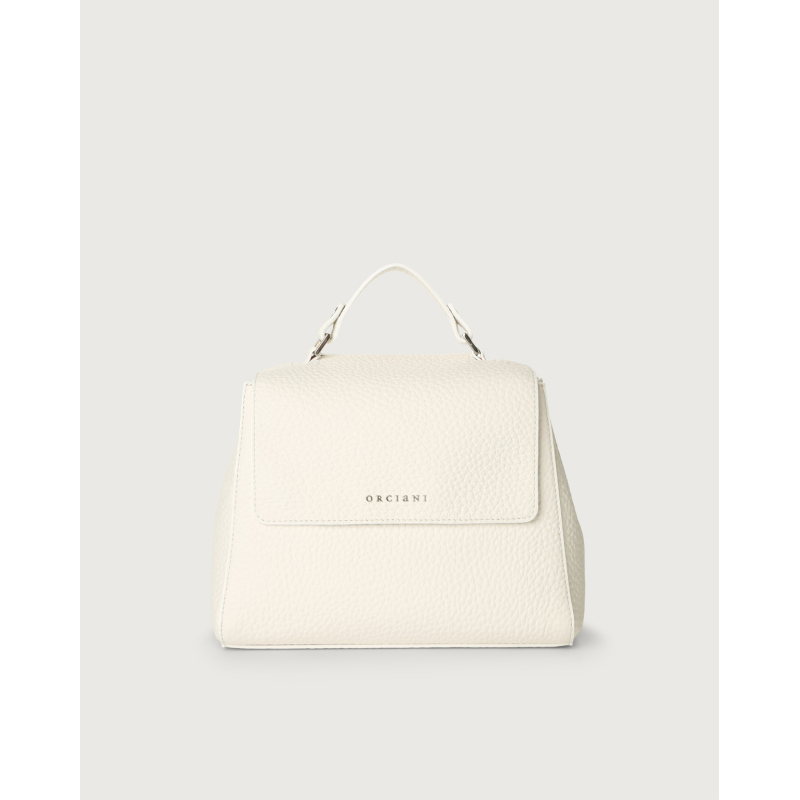 ORCIANI Sveva Soft small shoulder bag in white leather B01999 MADE IN ITALY