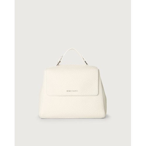 ORCIANI Sveva Soft small shoulder bag in white leather B01999 MADE IN ITALY