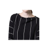 NEIRAMI women's long black dress with vertical white stripes D007RG MADE IN ITALY