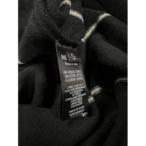 NEIRAMI women's long black dress with vertical white stripes D007RG MADE IN ITALY