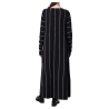 NEIRAMI abito donna lungo nero righe bianche verticali D007RG MADE IN ITALY