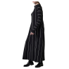 NEIRAMI women's long black dress with vertical white stripes D007RG MADE IN ITALY