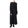 NEIRAMI abito donna lungo nero righe bianche verticali D007RG MADE IN ITALY