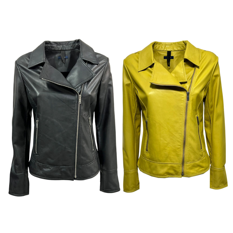 TALENTI women's washed leather jacket P418 CHIODO 100% leather