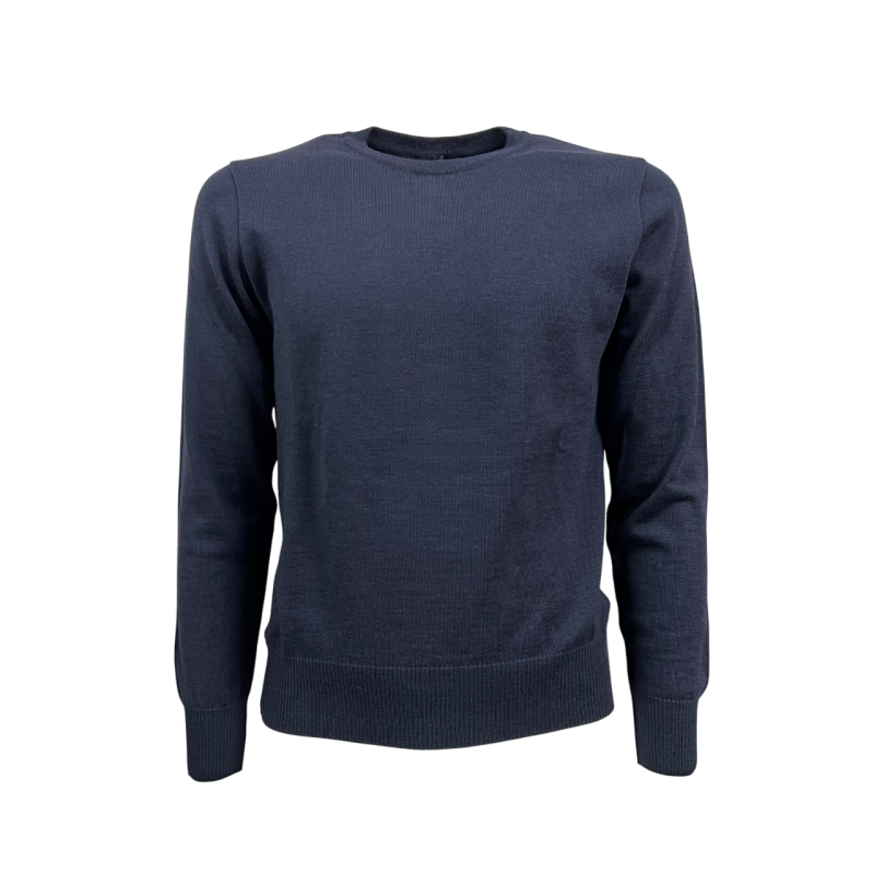 GRP men's crewneck sweater blue SF91T 100% wool MADE IN ITALY