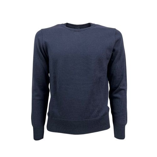 GRP men's crewneck sweater blue SF91T 100% wool MADE IN ITALY