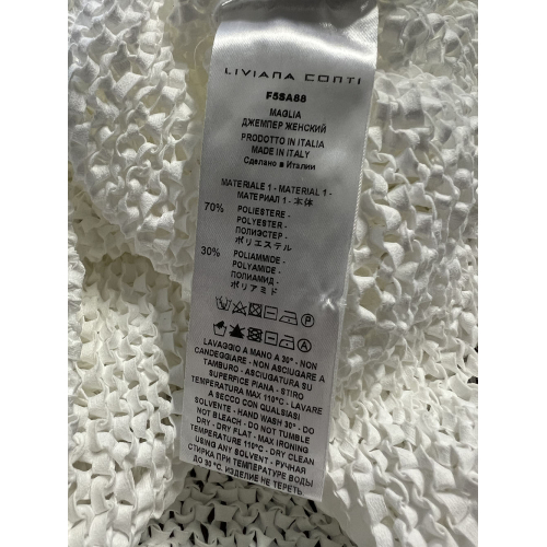 LIVIANA CONTI women's white ribbon sweater F5SA88 MADE IN ITALY