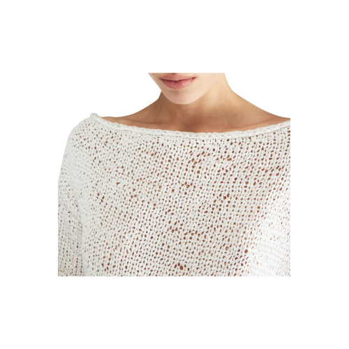 LIVIANA CONTI maglia donna fettuccia bianca F5SA88 MADE IN ITALY
