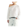 LIVIANA CONTI women's white ribbon sweater F5SA88 MADE IN ITALY