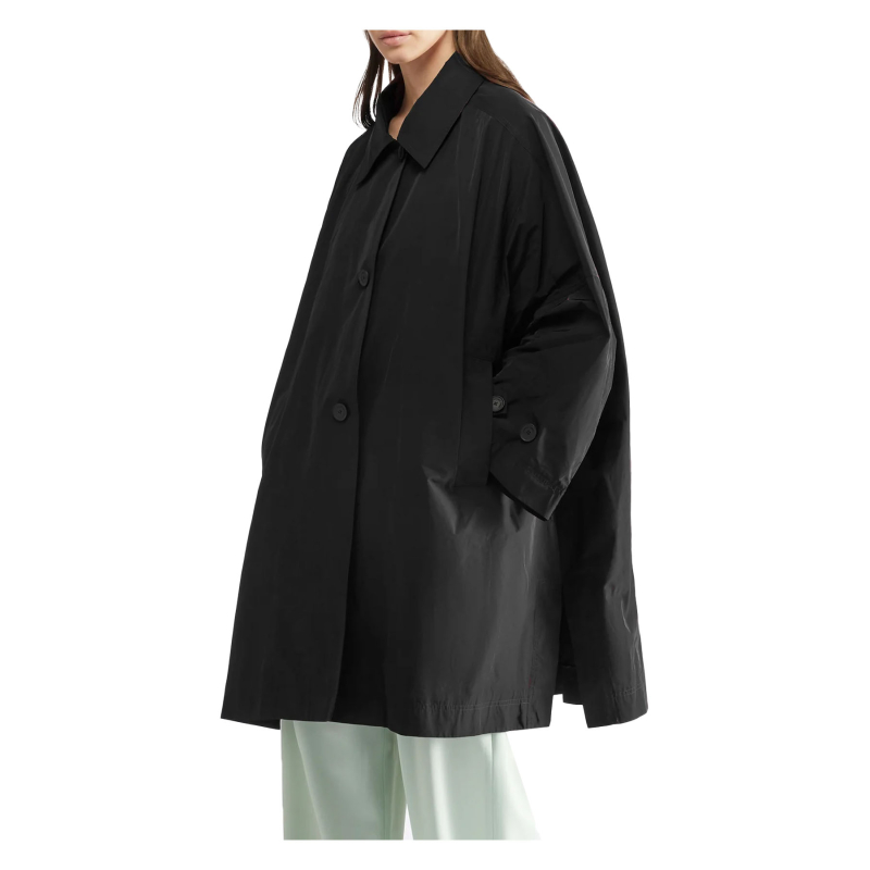 LIVIANA CONTI spolverino donna nero over F5SW34 100% poliestere