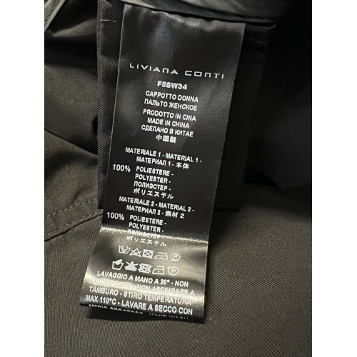 LIVIANA CONTI spolverino donna nero over F5SW34 100% poliestere