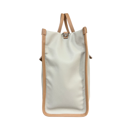 RIPANI borsa donna bicolore perla/nocciola con logo in contrasto E621LL ALDA 100% pelle MADE IN ITALY