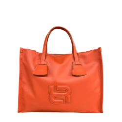 RIPANI borsa donna arancio scuro con logo in tinta  E621LL ALDA 100% pelle MADE IN ITALY