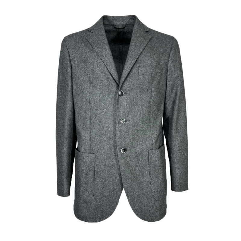 LUIGI BIANCHI unlined jacket gray flannel 3 buttons 2471/2 VITALE BARBERIS CANONICO
