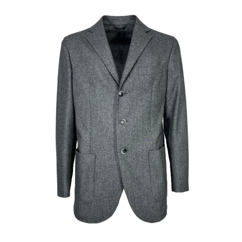 LUIGI BIANCHI unlined jacket gray flannel 3 buttons 2471/2 VITALE BARBERIS CANONICO