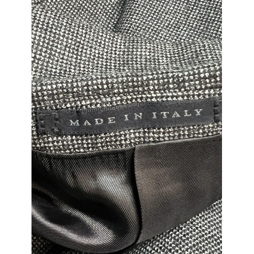 LUIGI BIANCHI unlined jacket micro design grey/white 2 buttons 2043 12050/5 MADE IN ITALY