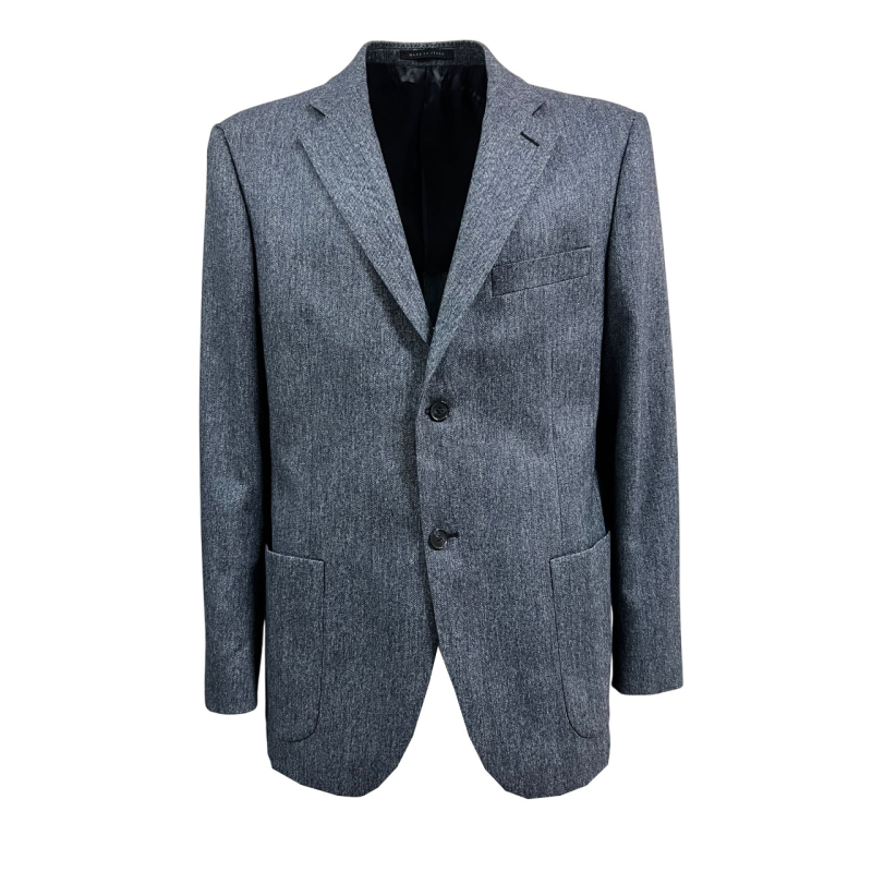 LUIGI BIANCHI unlined herringbone avio jacket 2 buttons 2043 12104/5 MADE IN ITALY
